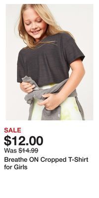 Old Navy Breathe on cropped t-shirt for girls offer