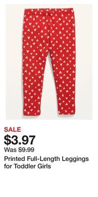 Old Navy Printed full-length leggings for toddler girls offer
