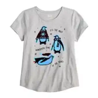 Kohl's Girls 6-20 so® favorite graphic flippy tee in regular & plus offer