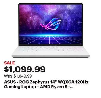 Best Buy Asus - rog zephyrus 14" wqxga 120hz gaming laptop – amd ryzen 9– 16gb ddr5 memory – amd radeon rx 6700s – 1tb pcie 4.0 ssd offer