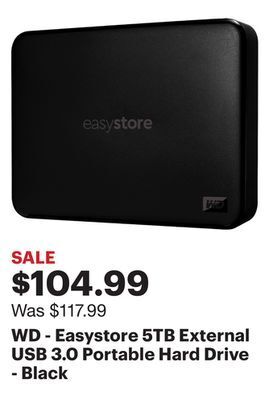 Best Buy Wd - easystore 5tb external usb 3.0 portable hard drive - black offer