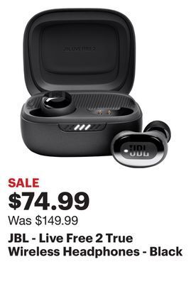 Best Buy Jbl - live free 2 true wireless headphones - black offer