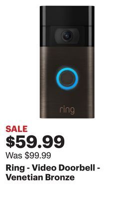 Best Buy Ring - video doorbell - venetian bronze offer