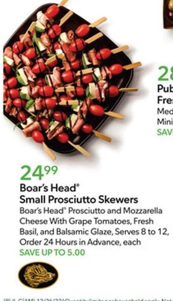 Publix Boar's Head Small Prosciutto Skewers offer