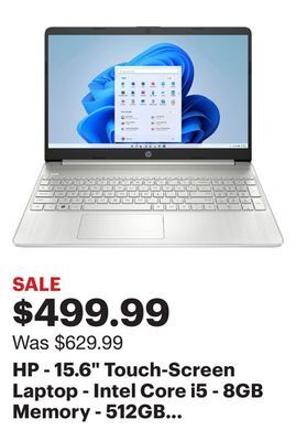 Best Buy Hp - 15.6" touch-screen laptop - intel core i5 - 8gb memory - 512gb ssd - natural silver offer