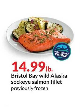 Hy-Vee Bristol bay wild alaska sockeye salmon fillet offer