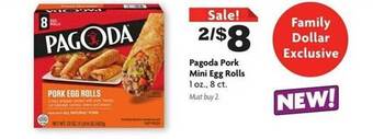 Family Dollar Pagoda pork mini egg rolls offer