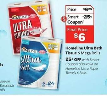 Family Dollar Homeline ultra bath tissue offer