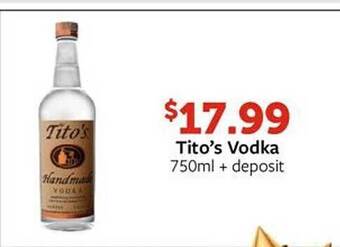 Fareway Tito's vodka offer
