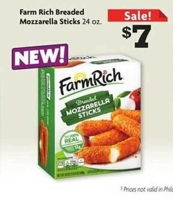 Family Dollar Farm rich breaded mozzarella sticks offer