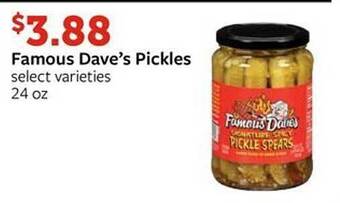 Fareway Famous dave's pickles offer
