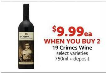 Fareway 19 crimes wine offer