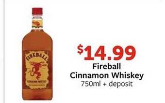 Fareway Fireball cinnamon whiskey offer