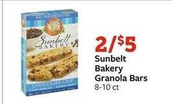 Fareway Sunbelt bakery granola bars offer