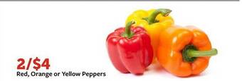 Fareway Red, orange or yellow peppers offer