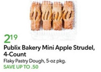 Publix Publix Bakery Mini Apple Strudel, 4-Count offer