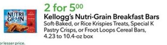 Publix Kellogg's Nutri-Grain Breakfast Bars offer