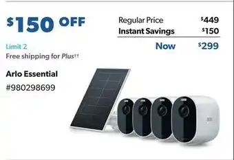 Sam's Club Shipping for plus arlo essential offer