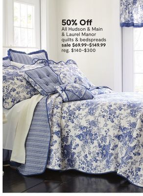 JC Penney All hudson & main & laurel manor quilts & bedspreads offer
