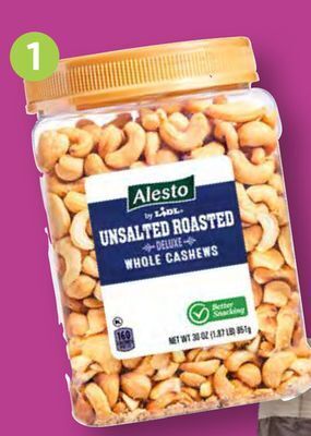 Lidl Alesto unsalted roasted deluxe whole cashews offer