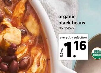 Lidl Organic black beans offer