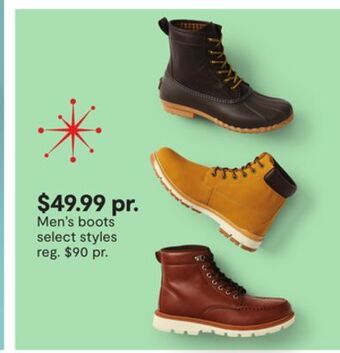JC Penney Men's boots offer