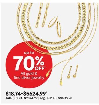JC Penney All gold & fine silver jewelry offer