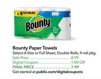 Publix Bounty Paper Towels offer