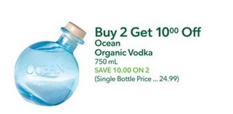 Publix Ocean Organic Vodka 750 ml. offer