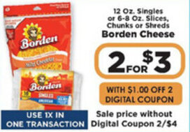 IGA Borden Cheese offer