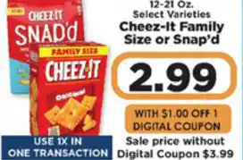 IGA Cheez-It Family Size or Snap'd offer