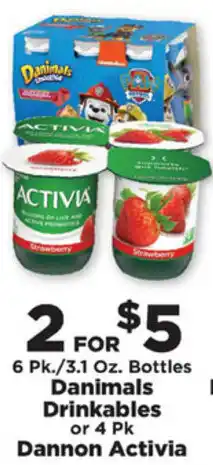 IGA Danimals Drinkables, Dannon Activia offer
