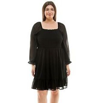Kohl's Juniors' plus size lily rose ruffled smocked skater dress offer