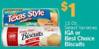 IGA IGA or Best Choice Biscuits 12 oz offer