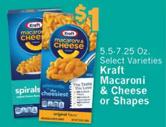 IGA Kraft Macaroni & Cheese or Shapes 5.5-7.25 oz offer