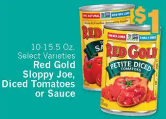 IGA Red Gold Sloppy Joe, Diced Tomatoes or Sauce 10.15.5 oz offer