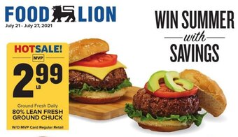Food Lion 80% Lean Fresh Ground Chuck offer