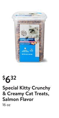 Walmart Special kitty crunchy & creamy cat treats, salmon flavor offer