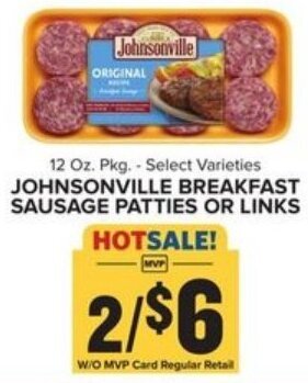 Food Lion Johnsonville Breakfast Sausage Patties Or Links 12 oz offer