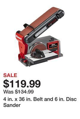 Harbor Freight Tools 4 in. x 36 in. belt and 6 in. disc sander offer