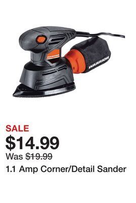 Harbor Freight Tools 1.1 amp corner/detail sander offer
