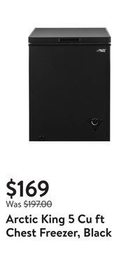 Walmart Arctic king 5 cu ft chest freezer, black offer