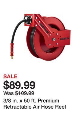 Harbor Freight Tools 3/8 in. x 50 ft. premium retractable air hose reel offer