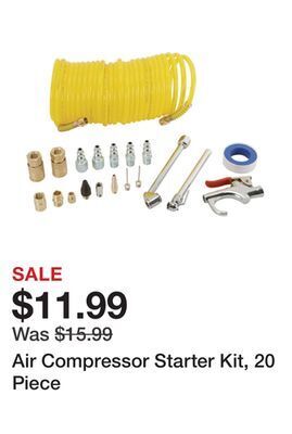 Harbor Freight Tools Air compressor starter kit, 20 piece offer