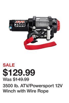 Harbor Freight Tools 3500 lb. atv/powersport 12v winch with wire rope offer