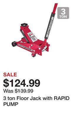 Harbor Freight Tools 3 ton floor jack with rapid pump offer