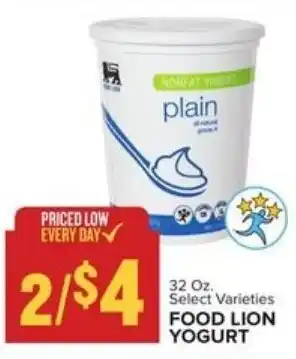 Food Lion Food Lion Yogurt 32 oz offer