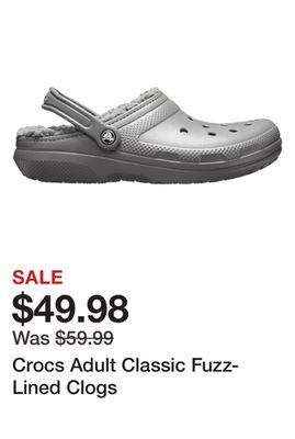 Dick's Sporting Goods Crocs adult classic fuzz-lined clogs offer