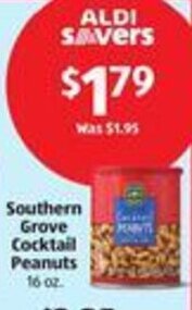 Aldi Southern Grove Cocktail Peanuts 16 oz. offer