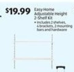 Aldi Easy Home Adjustable Height 2-Shelf Kit offer
